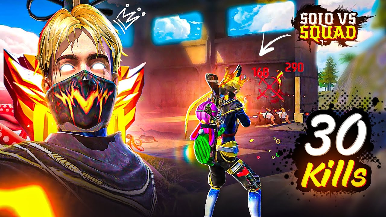 30 Kills ? 🔥 Solo Vs Squad [ Full Gameplay ] iphone 15 Plus 📲 Free Fire ...