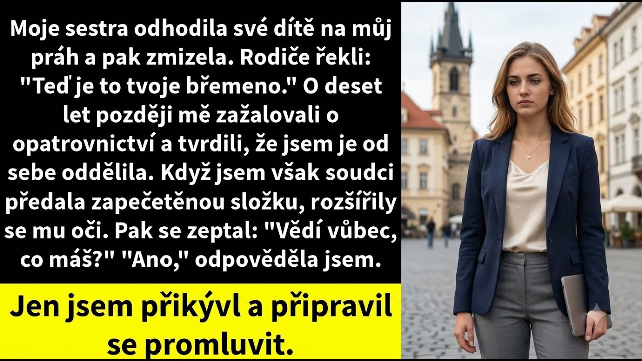 Stála jsem u kuchyňského stolu a zírala na právní dokumenty, když zazvonil zvonek. Kukátkem jsem uviděla své rodiče – lidi, kteří mi před deseti lety řekli, ať si s opuštěným miminkem na prahu...