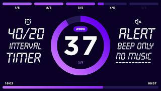 40/20 Interval Timer | 5 Exercises × 5 Sets = 25 Rounds | HIIT Workout Spinning Circuit Training Profile