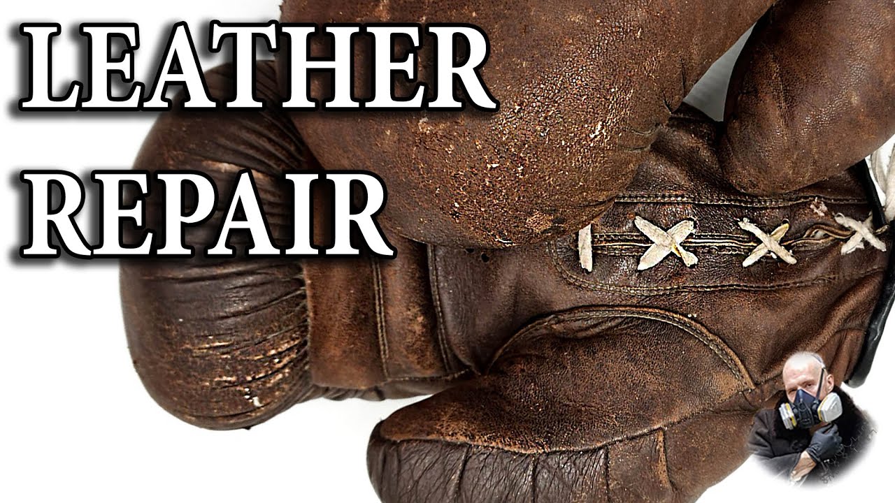 Boxing gloves leather repair color restoration