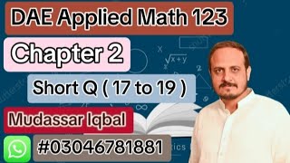 dae math 123 chapter 2 short question 17 to 19