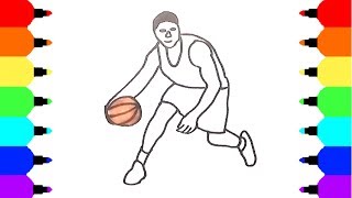 How to Draw Basketball Player | Coloring Pages and Drawing