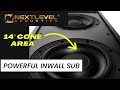 Inwall sub with surprising output  next level acoustics in wall subwoofer  home theater gurus