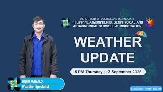 Public Weather Forecast issued at 5:00 PM | September 17, 2026 - Thursday