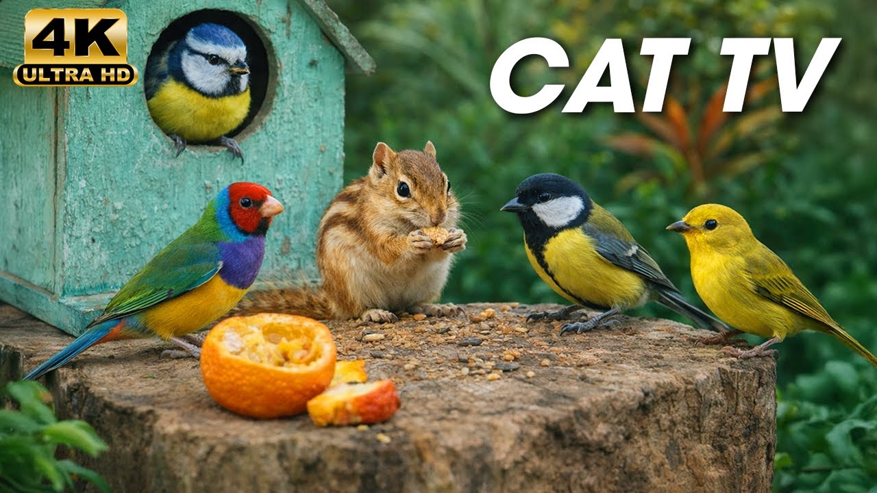 Cat TV for Cats 😸 Fascinating Birds and Squirrels to Stimulate Indoor Cats | CatTV Central