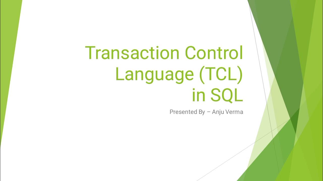 Transaction Control Language (TCL) | SQL | DBMS - YouTube