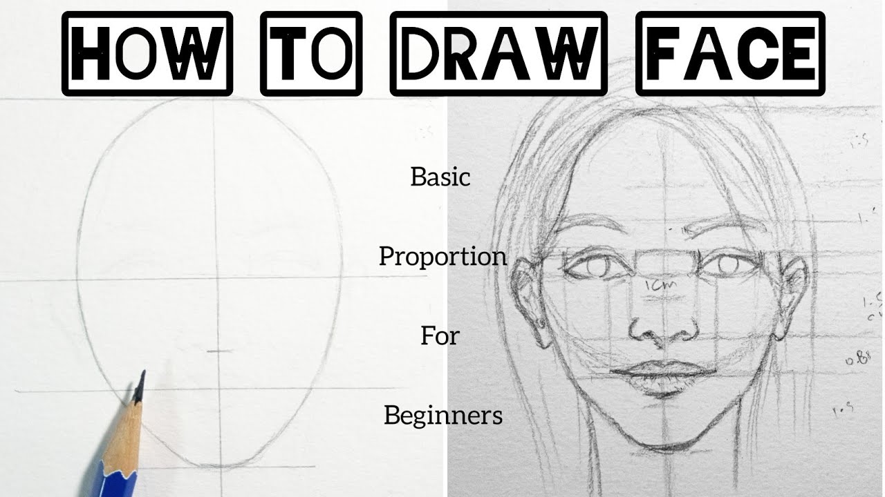 HOW TO DRAW FACE Easy basic proportion for beginners YouTube