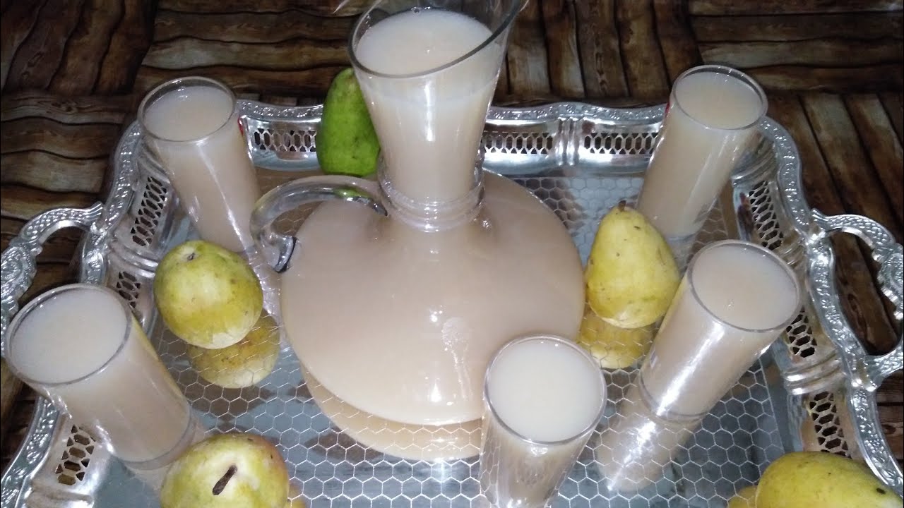 عصير الإجاص (الكمثرى) طبيعي صحي ولذيذ بدون مواد حافظة /مطبخ أم معاذ الجزائرية