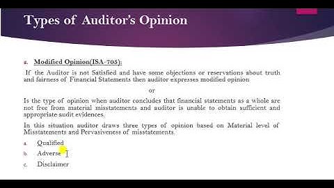 Lecture#29 |  Audit Report Part-2 | Types of Auditors Opinion |