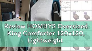 Review HOMBYS Oversized King Comforter 120x120, Lightweight Quilted Down Alternative Duvet Insert fo