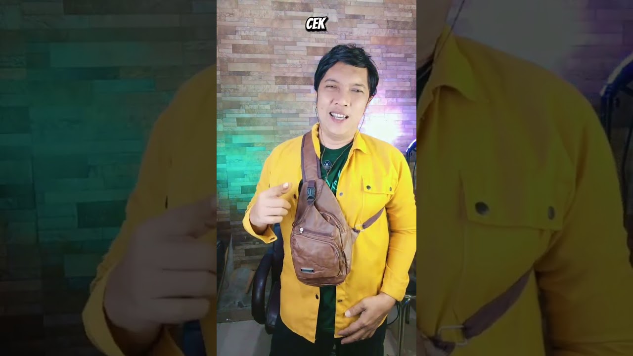 Tas Selempang Pria Kulit Tas Bahu Dada USB Sling Bag USB Port