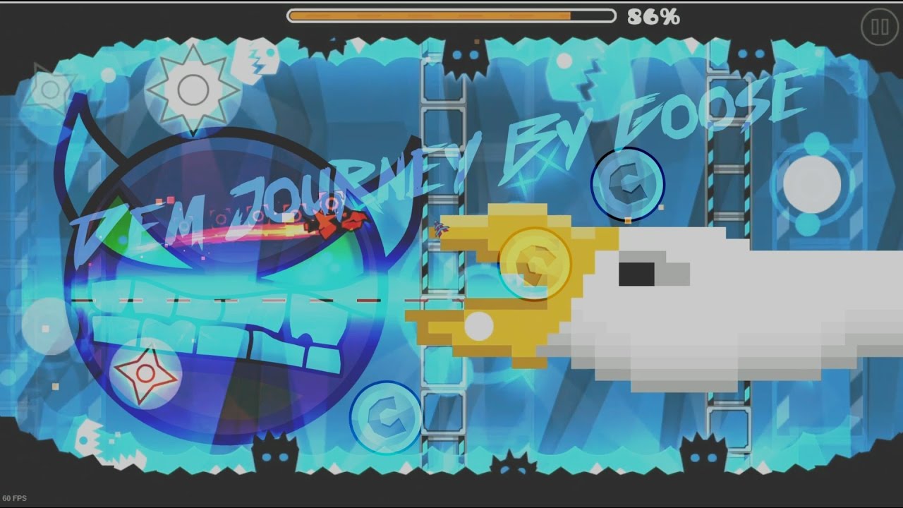 Geometry Dash | Dem Journey (Demon + 3 coins) by Goose