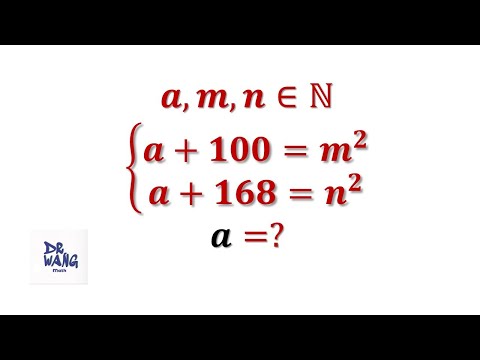Find a = ? if a +100 and a +168 Are Perfect Squares | Olympiad Question