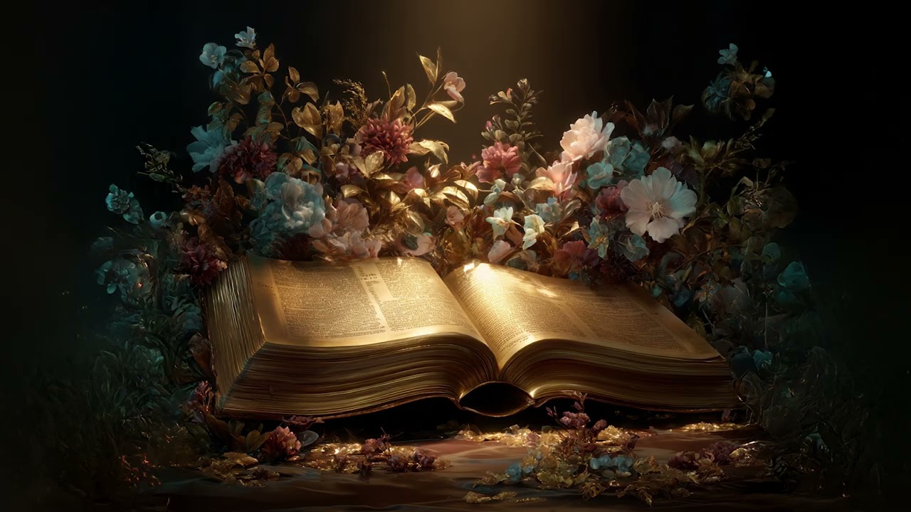 Enchanted Library Ambience: Golden Book & Flowers (2 Hours)