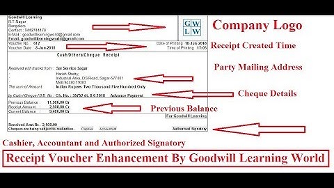Tally TDL for Receipt Voucher Enhanced with Previous Balance and Logo Print In Tally ERP 9