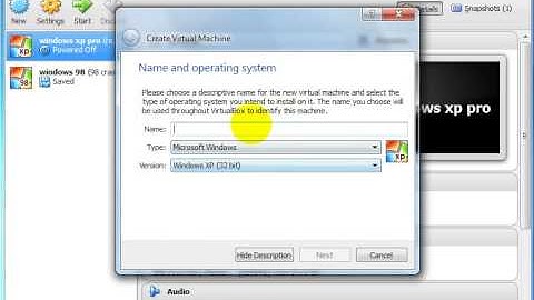 windows xp virtual box. part 1. creation.