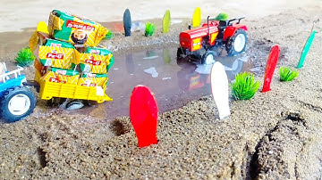 Diy Tractor Stuck In Mud With Parle G Mini Science Project Part 1||Diy Tracter || Tractor Trolley