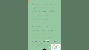 Definition : Computer architecture and Organization