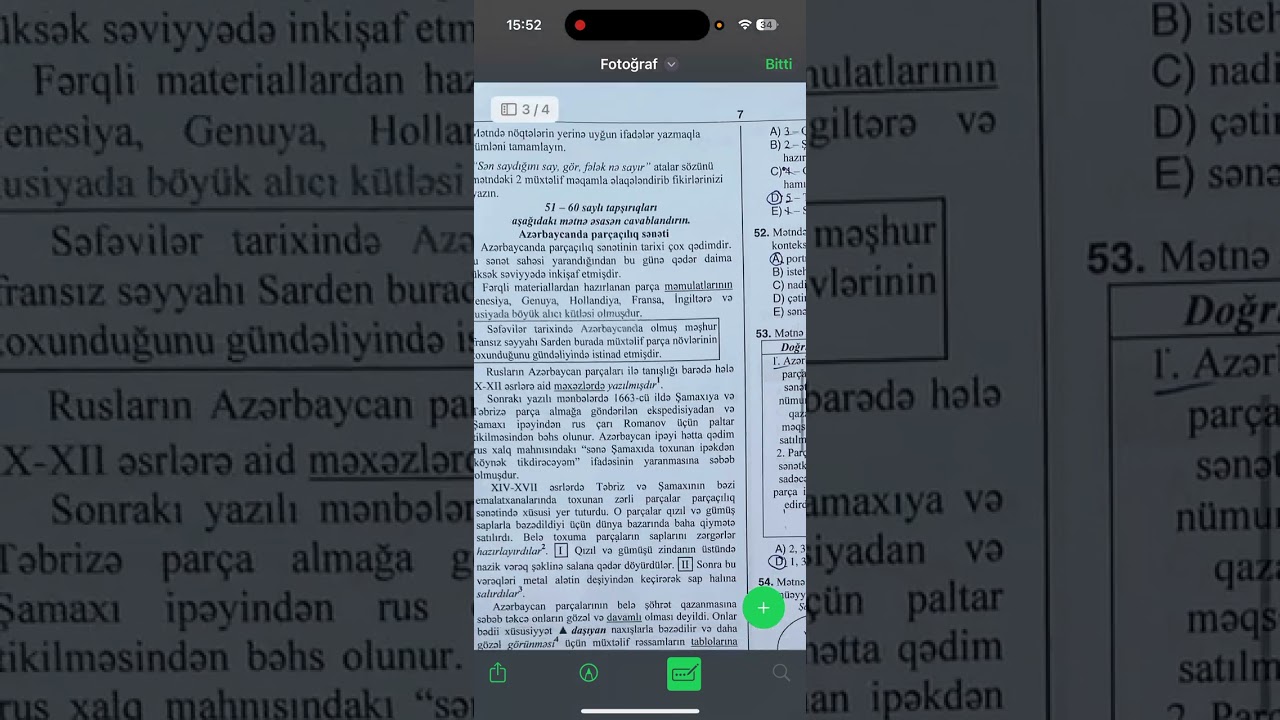 9 mart 2026 Azərbaycan dili mətn sualları