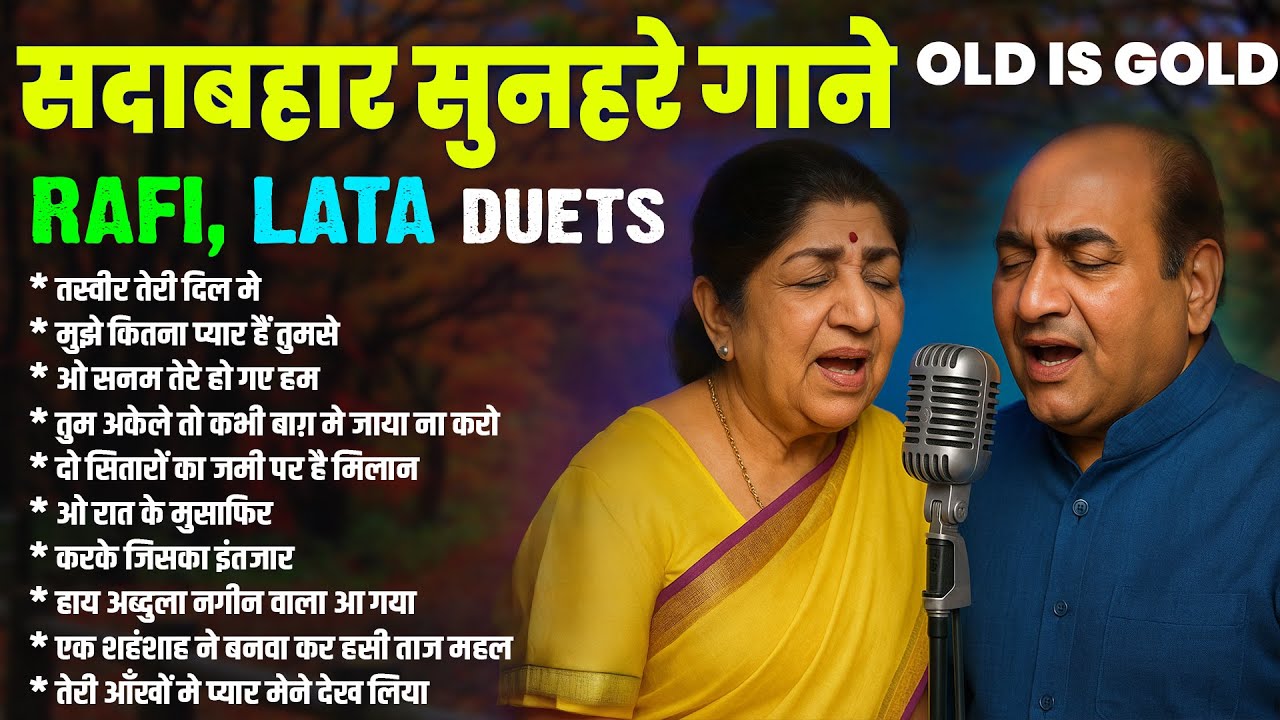 All Time Hits | Old is Gold | रफ़ी, लता Duets | सदाबहार सुनहरे गाने | तस्वीर तेरी दिल मे | Hit Songs