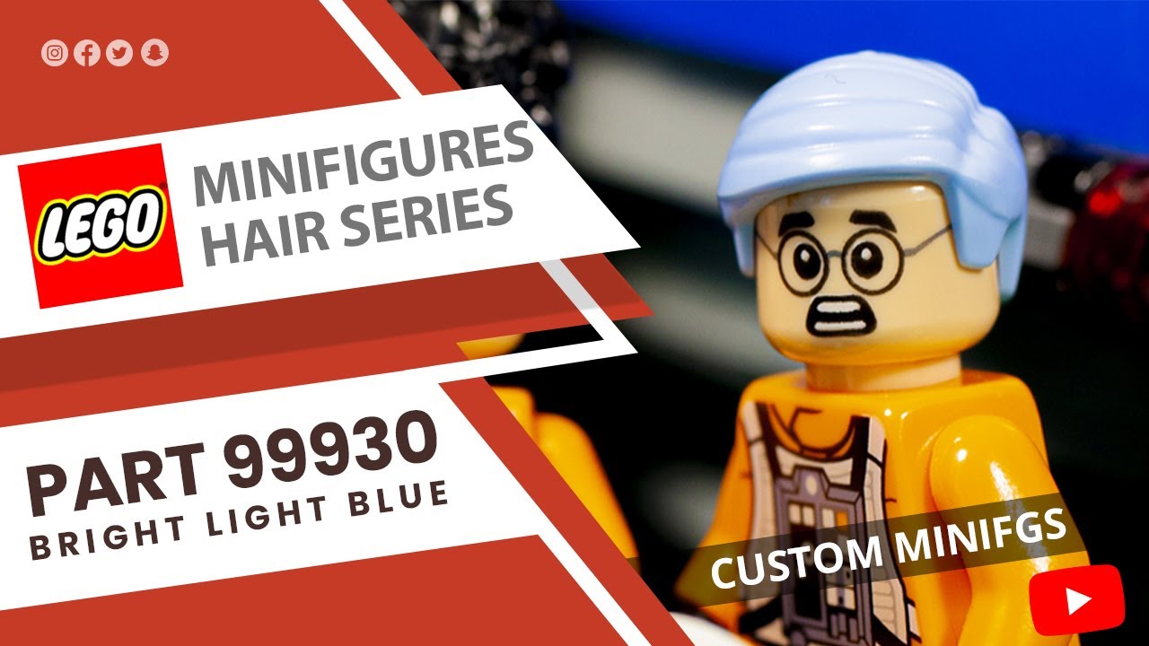 LEGO Minifigures 2022 Hairs Series - 99930 Bright Light Blue - Custom Minifigs 