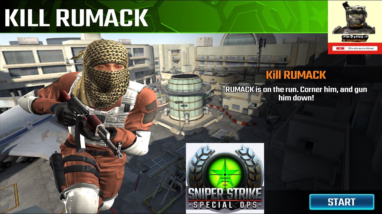 Campaign zone 10 Airport shotgun Kill Rumack sniper strike : special ops ( iOS & Android )
