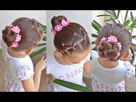 Penteado Infantil fácil para cacheadas opção noivinha #27