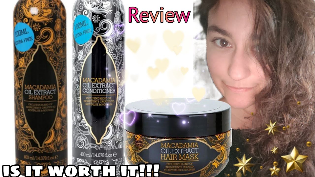 macadamia oil extract shampoo conditioner and hair mask review poundland UK - YouTube