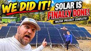 THE WAIT IS OVER!! Our Massive Off-Grid Solar System Is RUNNING! tiny house, homesteading, off-grid