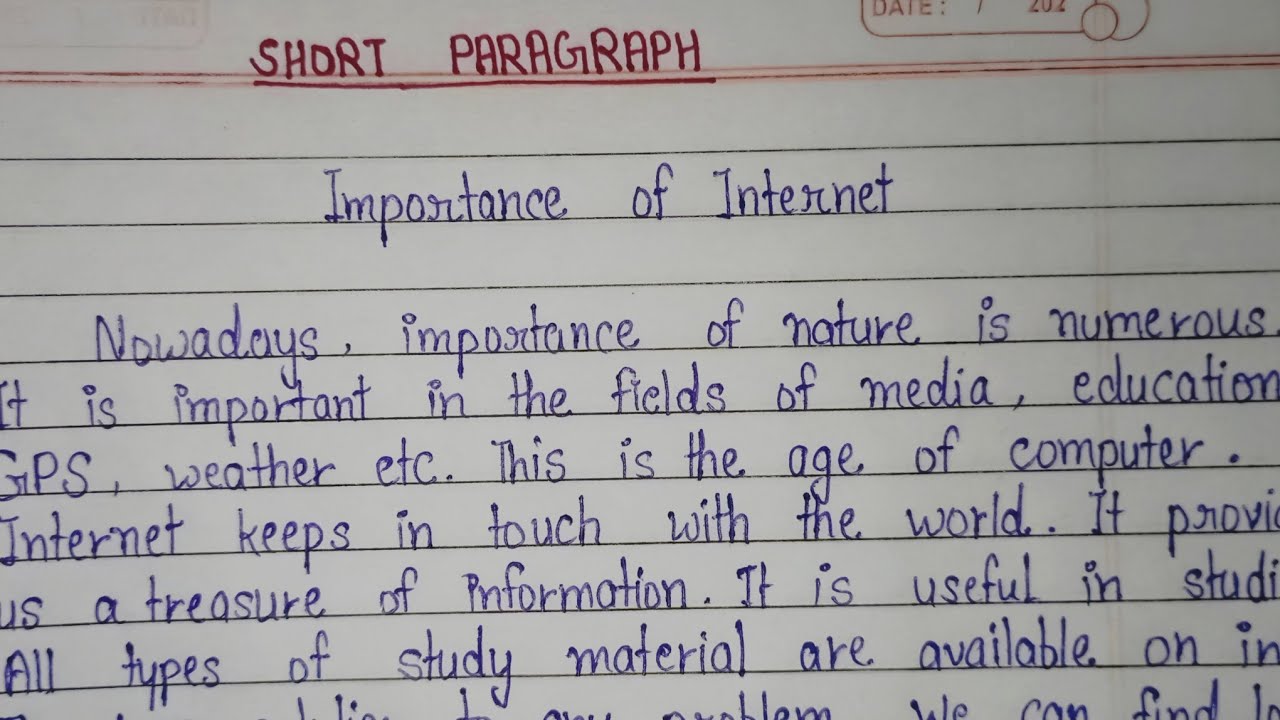 Importance Of Internet - SHORT PARAGRAPH || English Writing Paragraphs ||