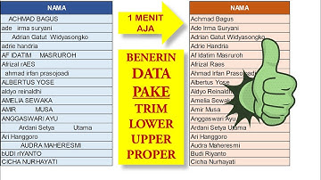 Cara Menggunakan Rumus TRIM UPPER LOWER dan PROPER