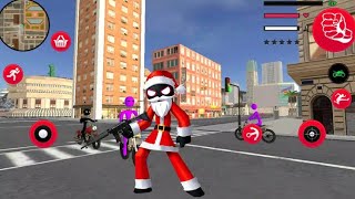 Santa Claus Stickman Flying Rope Hero - Android GamePlay screenshot 5