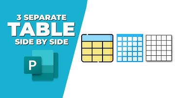 How to insert 3 separate tables side by side in publisher