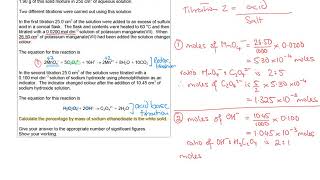 Y13 - Hard titration question (AQA A level)