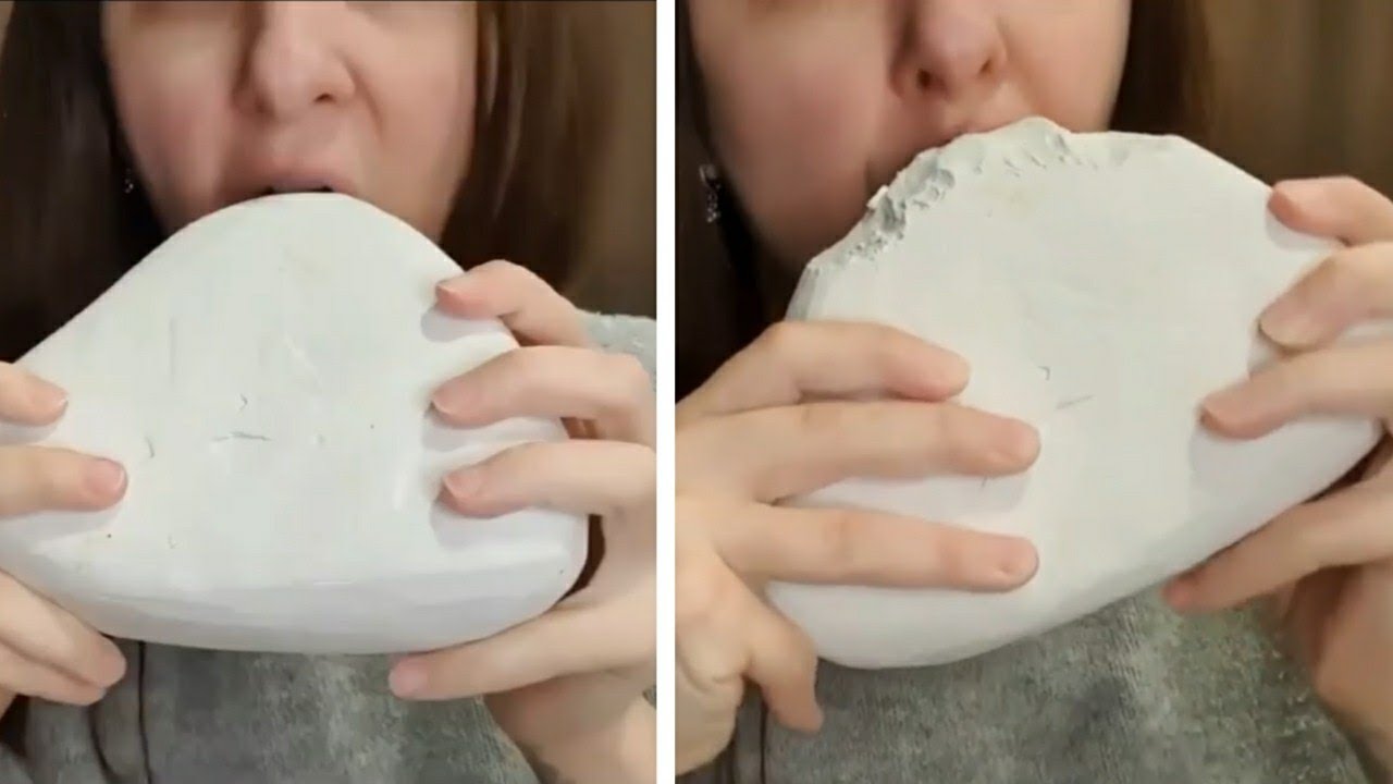 ASMR Chalk Eating Crunchy Sounds Clay Crunch Satisfying Video YouTube
