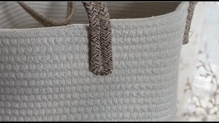 See the Workmanship Up Close and My Unusual Use Choice | JMvicyroam Large Woven Laundry Basket Hamp