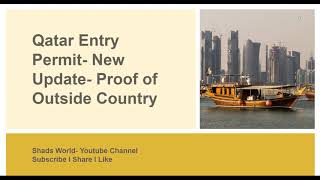 Entry permit to qatar -New Update-Proof of Outside Country in qatar portal /exceptional entry permit