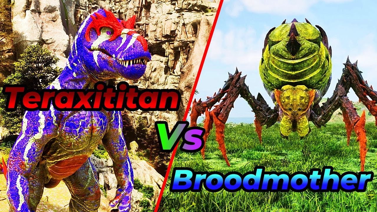 Teraxititan Vs Broodmother (Gamma) | Ark Survival Ascended | Ark Mods | Ark Battles | Gameplay
