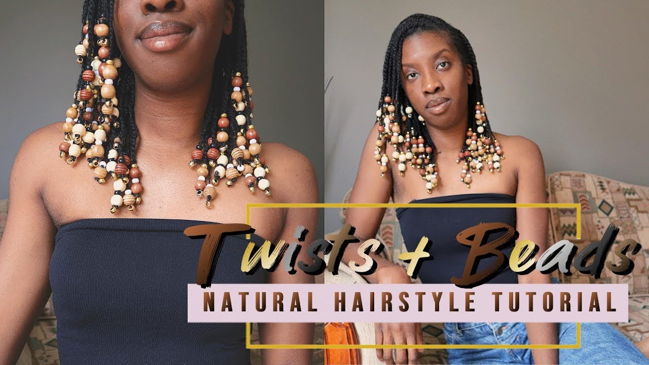 Natural Hair: Two Strand Twists with Hair Charms 