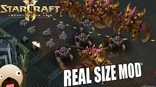 Real Size Thor Vs Real Size Ultralisk FFA - Starcraft 2 Real Scale Mod Realistic