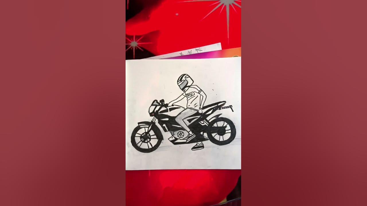 How to draw a motorcycle rider 🏍️ YouTube