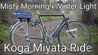 Misty Winter Morning bicycle ride on my Koga Miyata World Traveller. Gravel. Water. Cycling trails. 