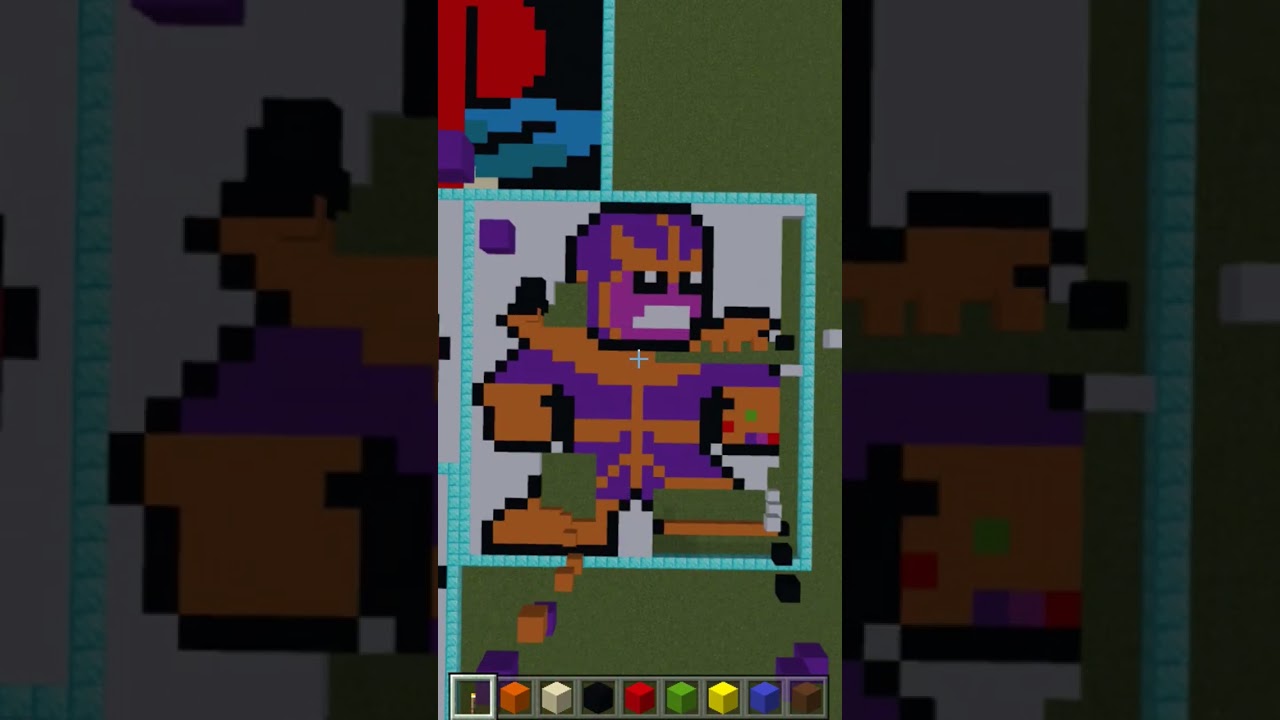 Minecraft Falling Blocks Pixel ART Thanos #shorts #minecraft #pixelart ...