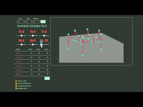 Hexapod Spider Robot Kinematics Simulations with React