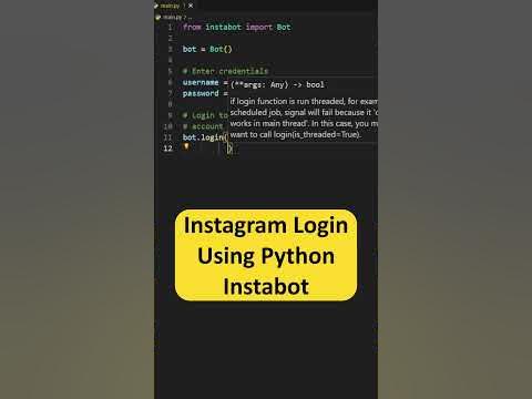 Instagram Login Using Python Instabot #python #shorts - YouTube