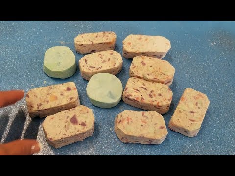 Recyling crushed soap/bits and pieces by melting down - YouTube