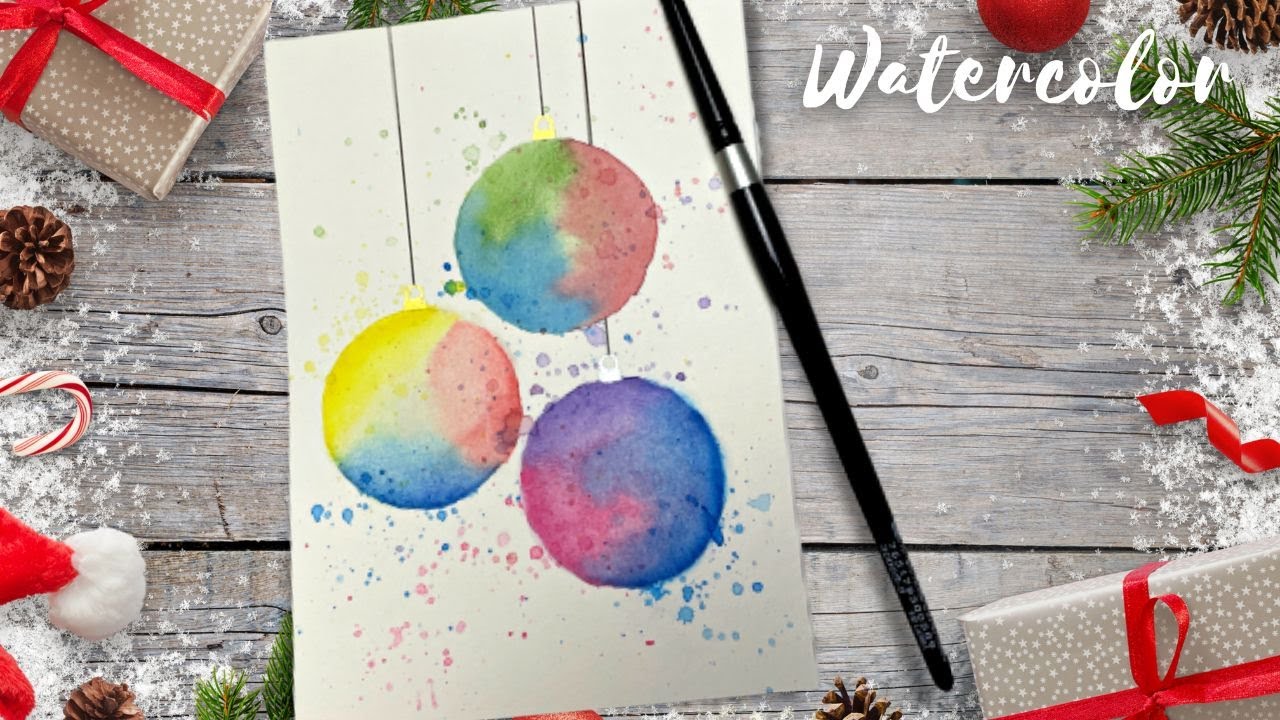 Easy Loose Watercolor Card - Watercolor Christmas Cards