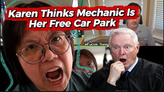 Karen Thinks Mechanic Is Her Free Car Park 