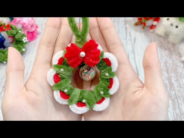 とっても簡単！モールを使ってクリスマスリース を作る Christmas