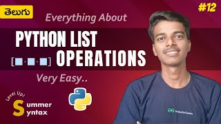 Python Series Part-13: List Operations | List Functions & Methods | Python for Beginners